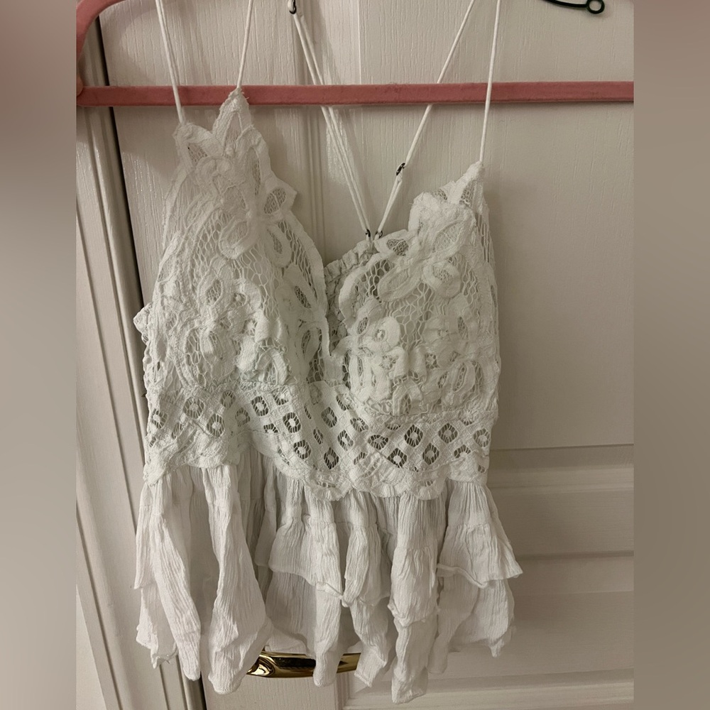 Free people adella cami top shirt white